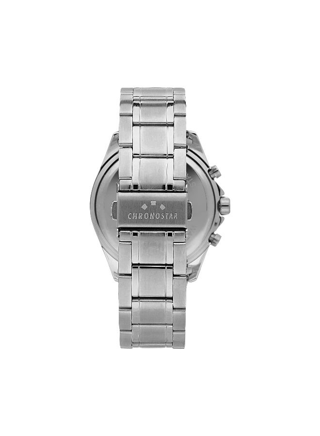 Chronostar Men's Multicolour Round Chronograph Dial with Silver Stainless Steel Band Watch - 43.5mm - R3753311006 - Image 4