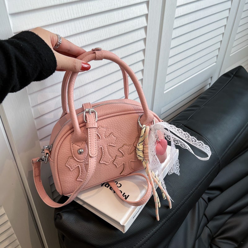 New Trendy Summer Bags, Embroidered Splicing Bowling Bags, Niche New Crossbody Bags - Image 1