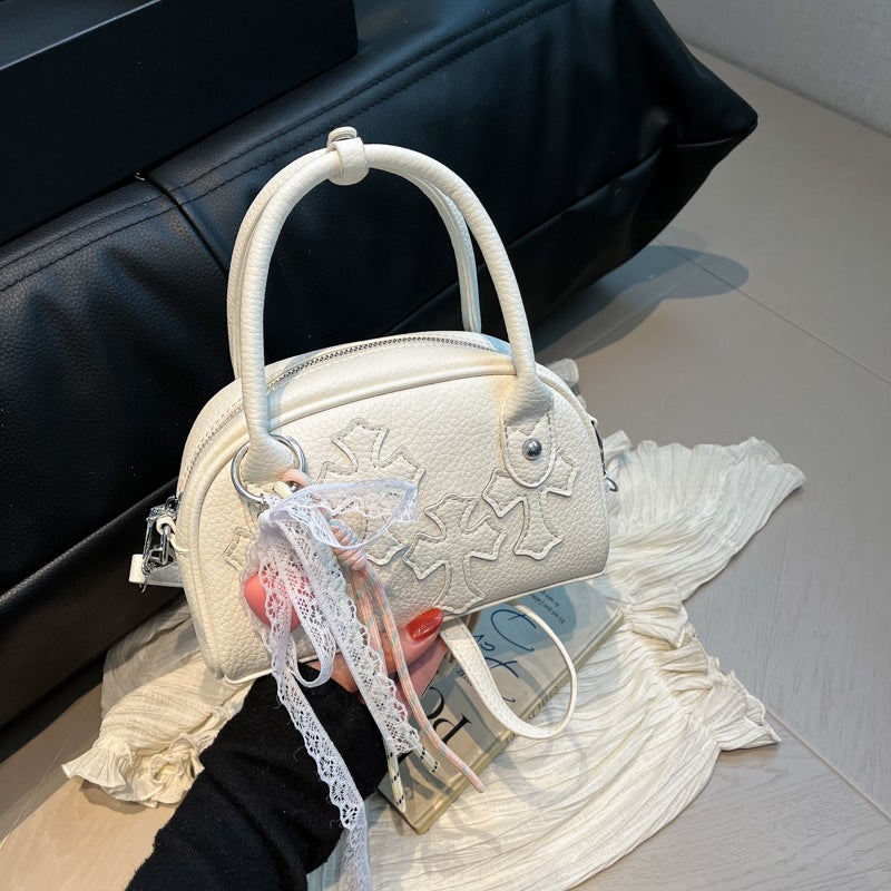 New Trendy Summer Bags, Embroidered Splicing Bowling Bags, Niche New Crossbody Bags - Image 2