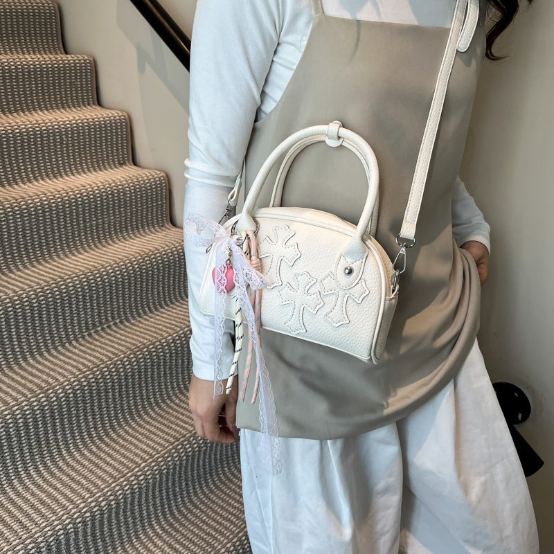 New Trendy Summer Bags, Embroidered Splicing Bowling Bags, Niche New Crossbody Bags - Image 3