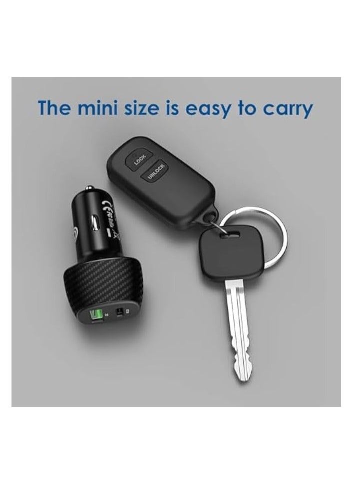 erorex - 51W Dual usb type Dual usb, Mobile Phone/Tablet/MP3/MP4/other USB Device,QC3.0, PD /38W Dual USB Car Charger, Fireproof Material 2 Port QC2, Fast Charging, Black 1 x USB, TYPE-C(38W) (51W) 1 PC - Image 1