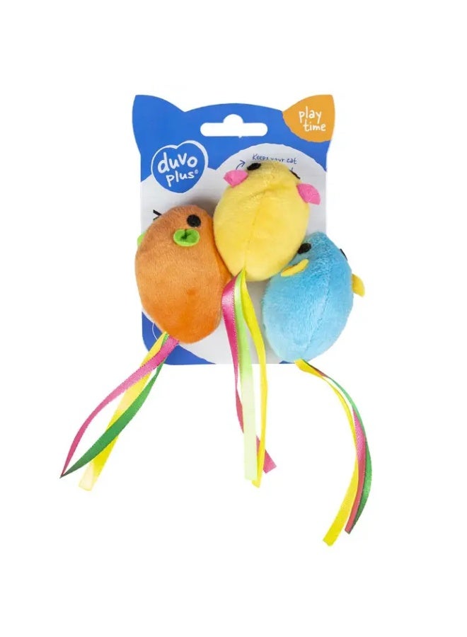 Duvo + Duvo Terry Mouse With Ribbon Tail 3pcs - Image 1
