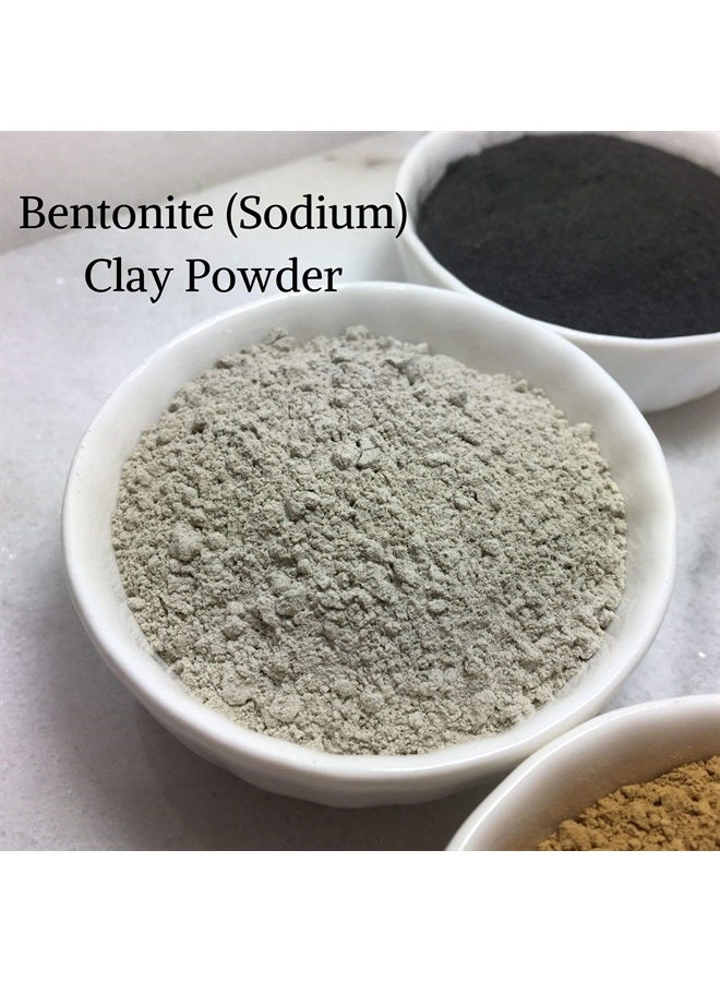 Bare Essentials Living Bentonite (Indian Healing), Moroccan (Red Rhassoul), and Green (French-Sea) Clay Powder - 3 Multipak/Set 8 oz Each - for Making Mud Masks for Skin, Hair, Face and Body - Image 4
