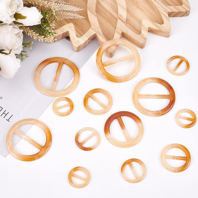 كلاراكو مشبك وشاح من الراتنج من Klarako مكون من 36 قطعة، مشبك وشاح دائري مسطح للقمصان، حلقة 20/25/28/39/45/49 مم، مشبك حلقة تعديل بلاستيكية لحزام حقيبة قماشية DIY، مشبك عقدة ملتوية للقمصان، حامل حزام المعطف - Image 5