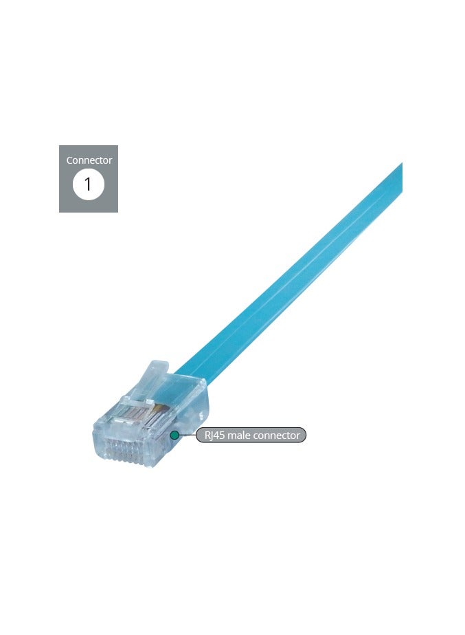 USB to RJ45 Console Cable – USB Type-A to RJ45 Male – Flat Cable for Cisco Routers & Switches – 1.8M – Light Blue  - Image 2