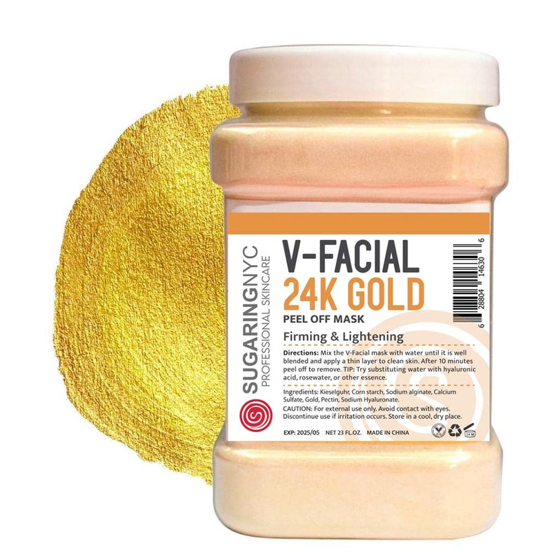 Sugaring NYC Vajacial Jelly Mask Peel-Off Bikini, Underarms Area Peel Mask - Luxury 24K Gold - Professional Size 23oz by Sugaring NYC - Image 1