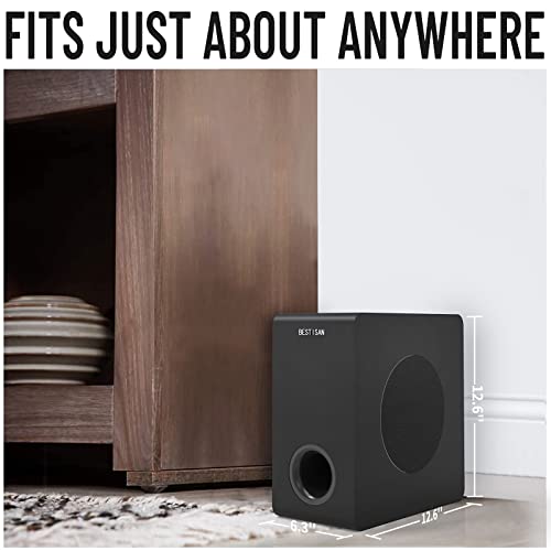 BESTISAN Powered Subwoofer, Bestisan 6.5" Active Home Audio Subwoofer in Compact Design for Receiver,Deep Bass in Black - Image 3