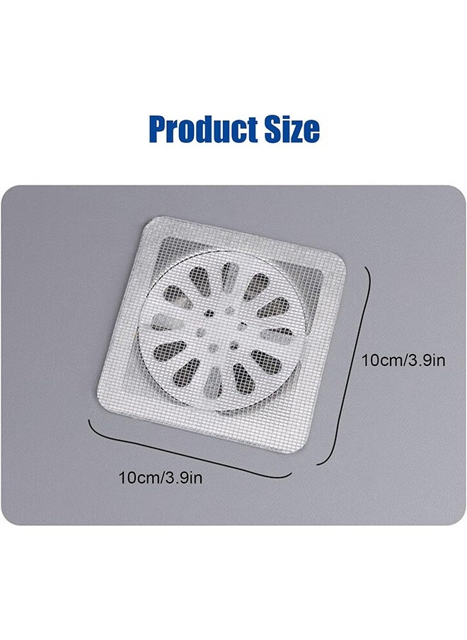 HY 50PCS Pack,3.9" X 3.9" Disposable Shower Drain Cover Hair Catcher Shower Drain Mesh Stickers, Bathroom, Laundry, Bathtub, Kitchen, Sink, for Human and pet Hair (50 PCS)  - Image 3