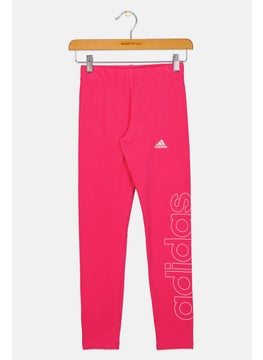 Adidas Kids Girl Brand Logo Training Leggings, Dark Pink  - Image 1