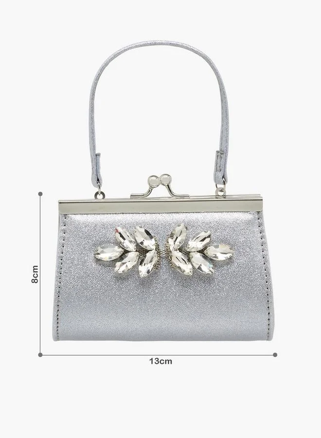 Flora Bella By Shoexpress Flora Bella Stone Embellished Clutch with Handle Ramadan Collection