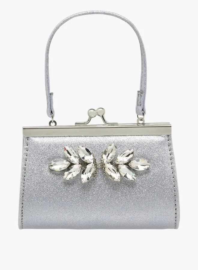 Flora Bella By Shoexpress Flora Bella Stone Embellished Clutch with Handle Ramadan Collection
