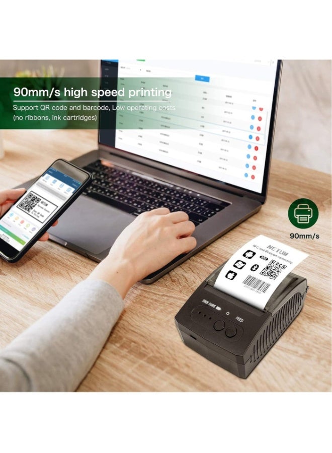 NETUM Bluetooth Receipt Printer, Portable 58mm Mini Thermal Pos Printer, Compatible with Android/IOS/Windows/Linux - Image 4