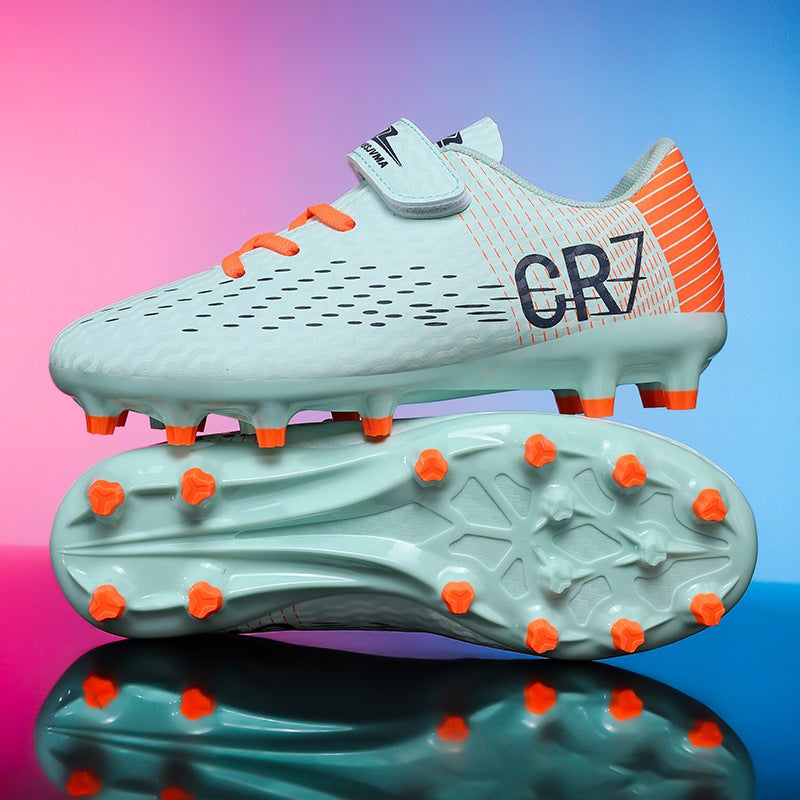 حذاء كرة قدم للشباب متعدد الألوان تصميم CR7 بجزء علوي من البولي يوريثان - Image 2