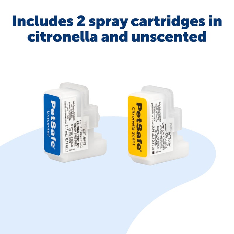 PetSafe Spray Bark Dog Collar, Automatic No Bark Device for Dogs 8 lb. and Up - Rechargeable and Water-Resistant â€“ Includes Citronella and Unscented Spray Refills & USB Charging Cable, Navy - Image 4