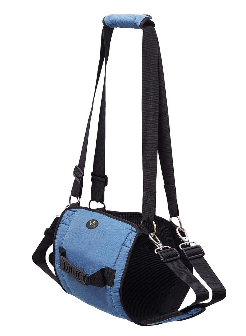 SOLARAE Dog Carry Sling, Emergency Backpack Pet Legs Support And Rehabilitation Dog Lift Harness for Nail Trimming, Dog Carrier for Senior Dogs Joint Injuries, Arthritis, Up and Down Stairs (XL, Blue) - Image 2