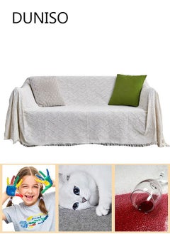 Bedsure Throw Blanket for Couch Cream White Versatile Knit Woven Blanket for Chair Bed and Living Room Sofa Slipcovers Blanket with Tassels for Pets Kids 130*180cm - pzsku/ZD80071FCB35B8B537189Z/45/_/1685065297/d0b4788c-84ac-4c91-9f9b-3f1718cb61a6