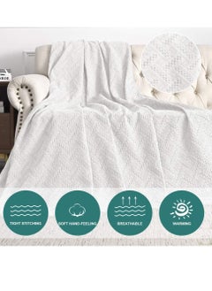 Bedsure Throw Blanket for Couch Cream White Versatile Knit Woven Blanket for Chair Bed and Living Room Sofa Slipcovers Blanket with Tassels for Pets Kids 130*180cm - pzsku/ZD80071FCB35B8B537189Z/45/_/1685070433/100684de-82b2-4f1e-8123-8b1f29a6d9b3