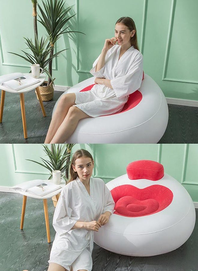 أريكة قابلة للنفخ للاستخدام في الهواء الطلق، تتميز بتصميم على شكل قلب، بسيطة ومريحة، كرسي قابل للنفخ قابل للتخزين. - Image 4