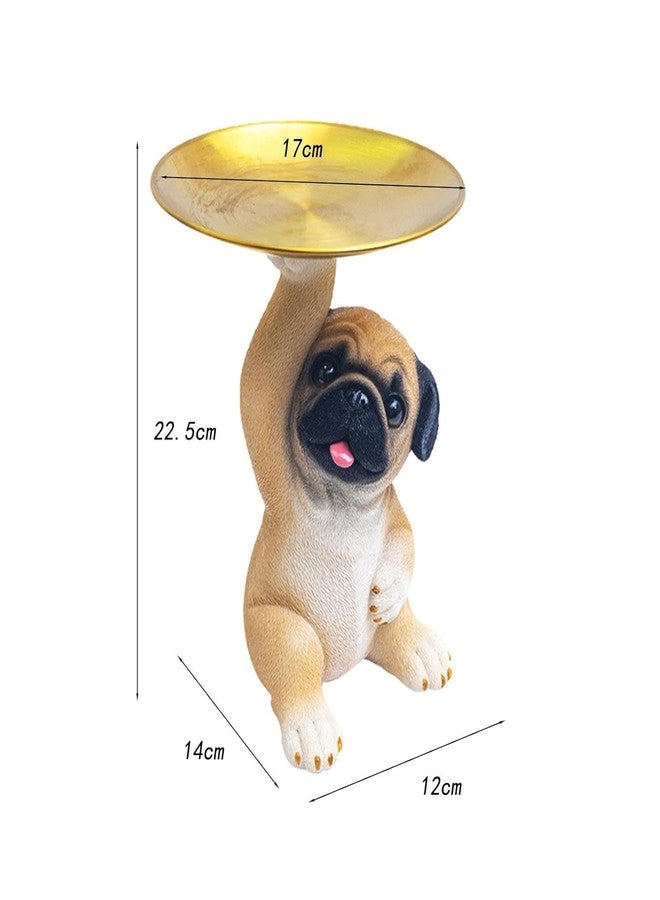 IQS ENTERPRISE Dog holding decoration tray | Decor E-Shop Pug Dog Statue Resin Cute Decorative Candy Bowl for Bookshelf, Bedroom, Office Sitting | Dog Key Holder Decorative Sculpture | gift for adults (1) - Image 2