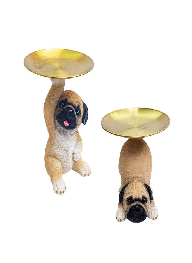 IQS ENTERPRISE Dog holding decoration tray | Decor E-Shop Pug Dog Statue Resin Cute Decorative Candy Bowl for Bookshelf, Bedroom, Office Sitting | Dog Key Holder Decorative Sculpture | gift for adults (1) - Image 3
