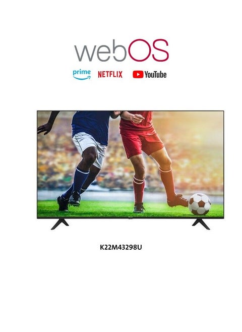 شاشه تلفزيون 43  بوصة سمارت ويب اوس LED من كي ام سي تعمل بنظام WEB OS فائقة الوضوح 4K مع ريسيفر مدمج  موديل K22M43298U