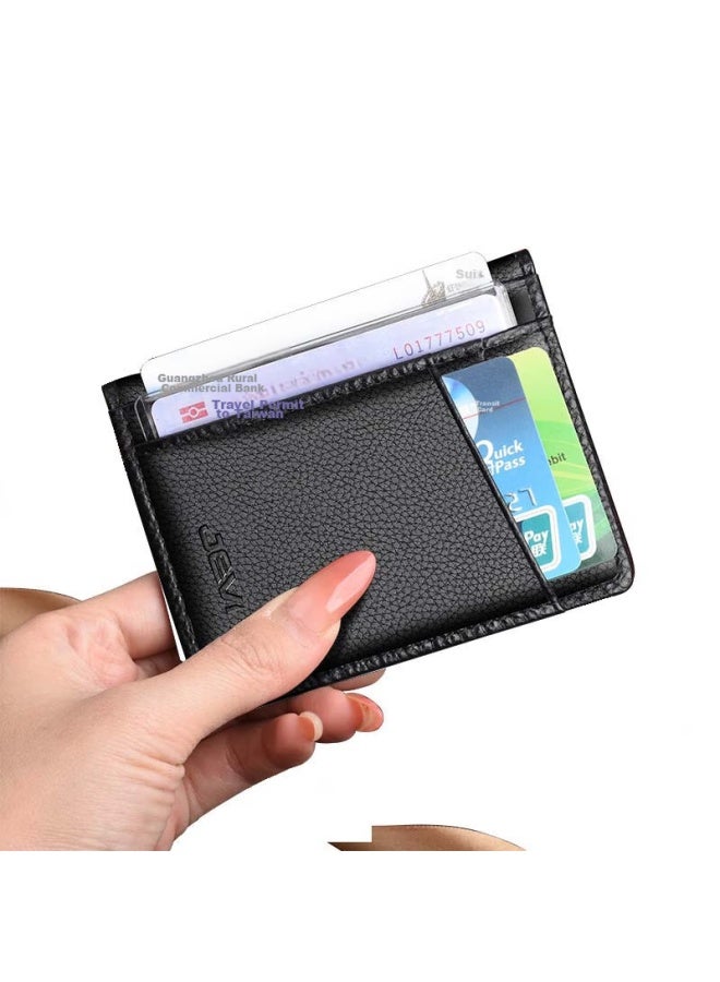 Jevi Genuine Leather Ultra-thin Card Holder For Men And Women With Multiple Card Slots, Mini Wallet, Driver's License Holder, Simple Id Holder, Top-grain Leather - Image 1