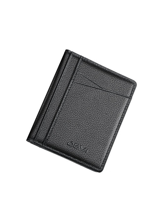 Jevi Genuine Leather Ultra-thin Card Holder For Men And Women With Multiple Card Slots, Mini Wallet, Driver's License Holder, Simple Id Holder, Top-grain Leather - Image 5