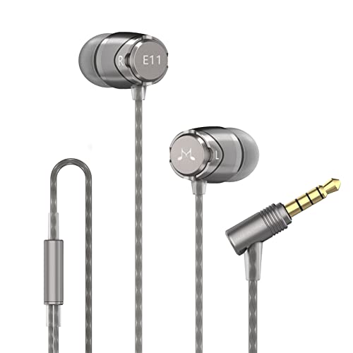 SoundMAGIC E11 Wired Earbuds No Microphone HiFi Stereo Earphones Noise Isolating in Ear Headphones Powerful Bass Tangle Free Cord Gunmetal - Image 1