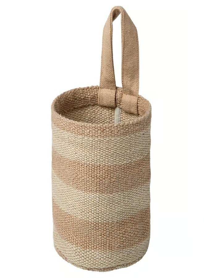 STORK MÄVINN Storage Basket, Jute, 100% Jute Body with Cotton Handle, 12x12x15 cm, for Kitchen and Bathroom Organisation - Image 1