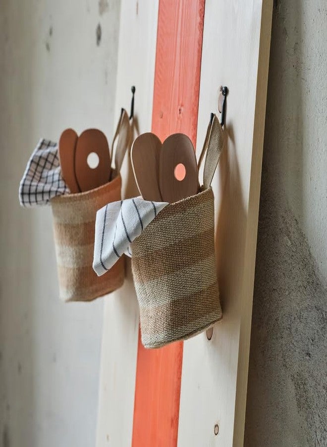 STORK MÄVINN Storage Basket, Jute, 100% Jute Body with Cotton Handle, 12x12x15 cm, for Kitchen and Bathroom Organisation - Image 4