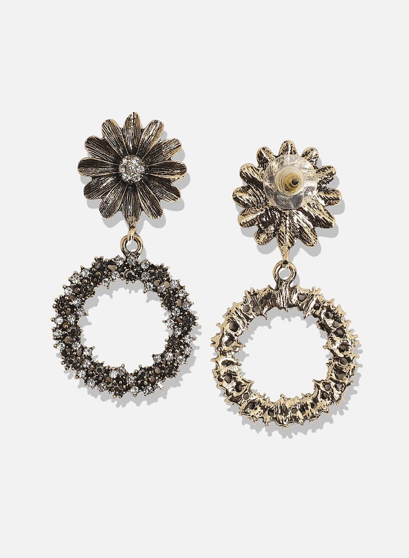 SOHI Circular Intricate Daisy Artificial Drop Earring Jewellery - Image 3