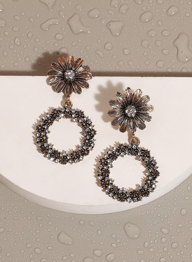 SOHI Circular Intricate Daisy Artificial Drop Earring Jewellery - Image 5