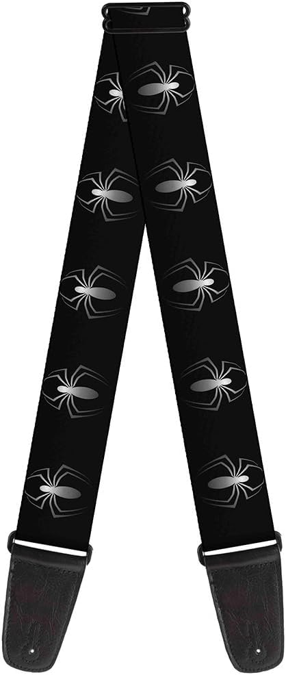 PERLMAN Guitar Strap - New Spider Logo Repeat Black/White - 2" Wide - 29-54" Length - Image 2
