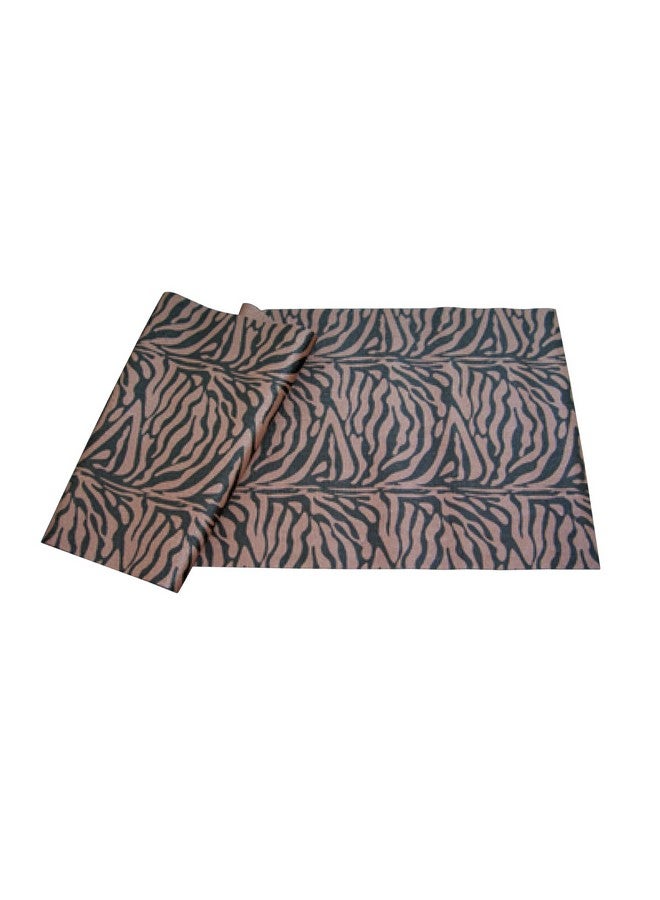 Tiger Print Yoga Mat Brown/Black 68Inch X 24Inch X 1/8Inch