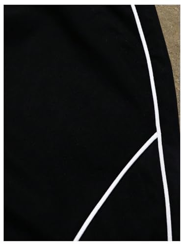 BEAUDRM Men's Y2K Drippy Shorts Summer Striped Baggy Track Shorts with Pockets Workout Sport Casual Gym Streetwear Black Medium - Image 5