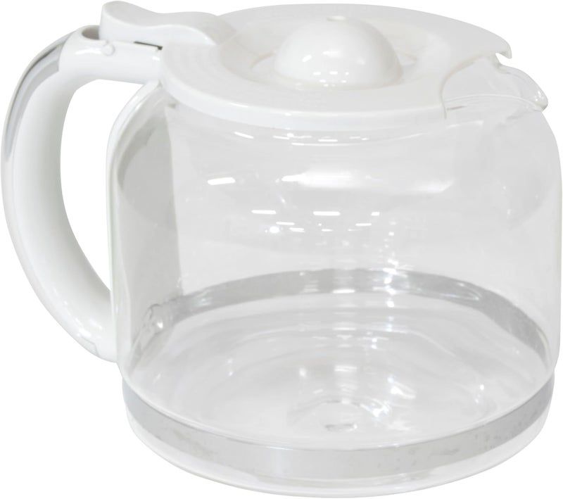 HADEN 12-Cup Replacement Glass Carafe Pot with Lid for Dorset and Heritage Coffee Makers, Ivory/Chrome - Image 1