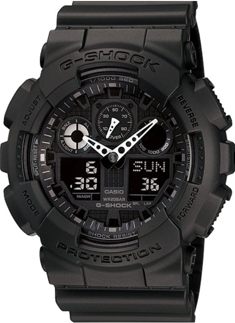 Mens Watch G-Shock Analog Digital GA100-1A1 3-Eye Wristwatch