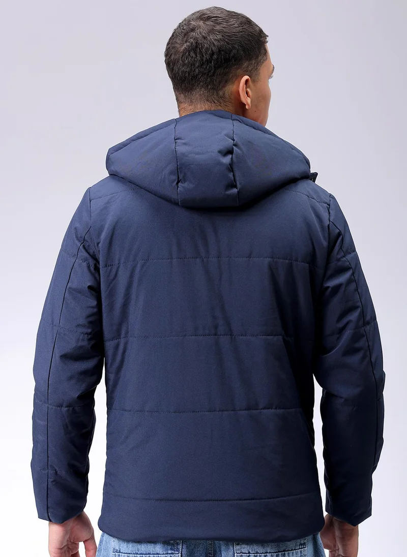 The Indian Garage Co Men Slim Fit Solid Bomber Jackets