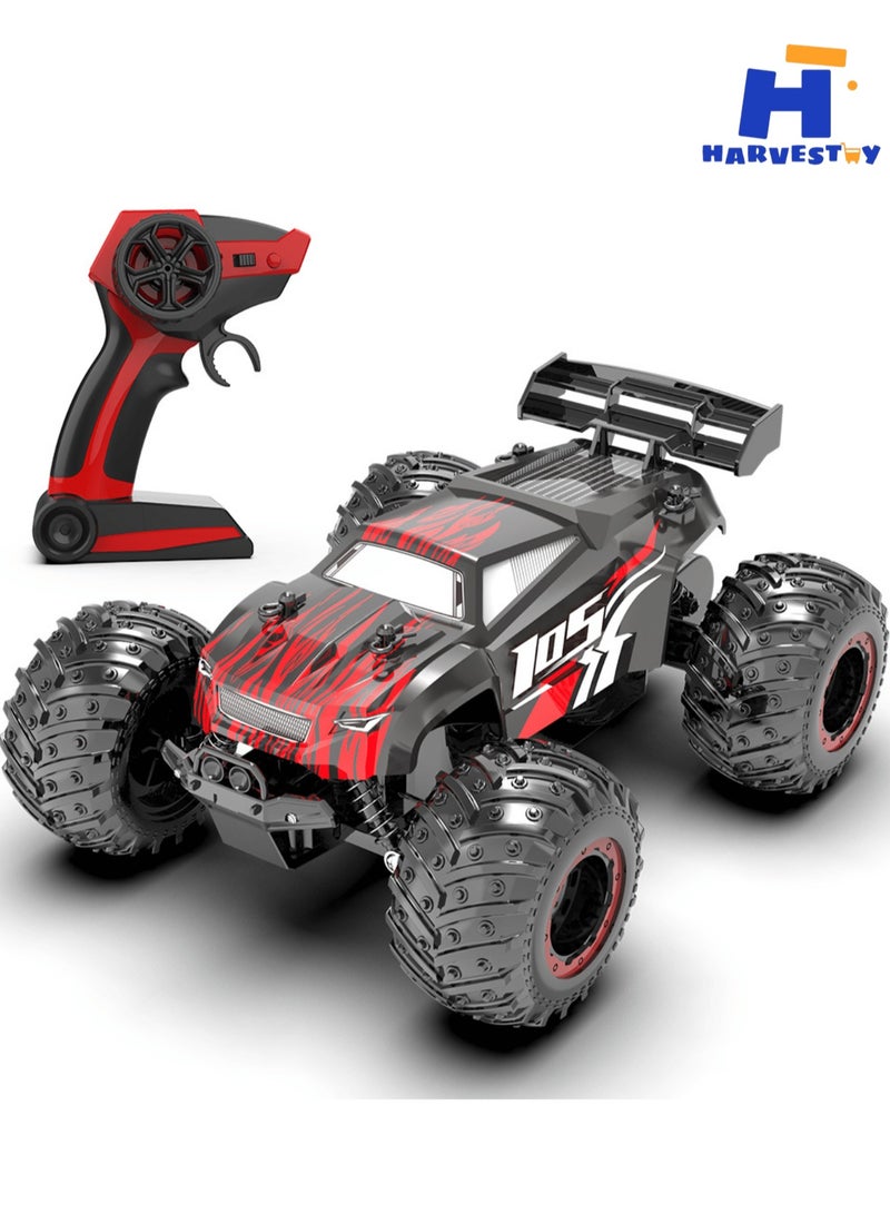 هارفستوي شاحنة الطرق الوعرة بمقياس 1:18، 2.4 جيجا هرتز، شاحنة تحكم عن بعد بسرعة 20 كم/ساعة مع إضاءة LED للجسم وألعاب للأولاد والبنات والأطفال - Image 1