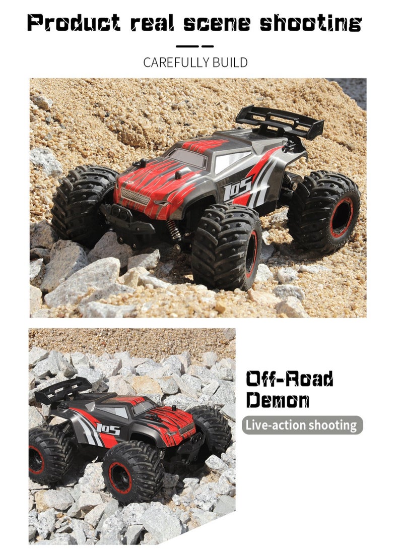 هارفستوي شاحنة الطرق الوعرة بمقياس 1:18، 2.4 جيجا هرتز، شاحنة تحكم عن بعد بسرعة 20 كم/ساعة مع إضاءة LED للجسم وألعاب للأولاد والبنات والأطفال - Image 5