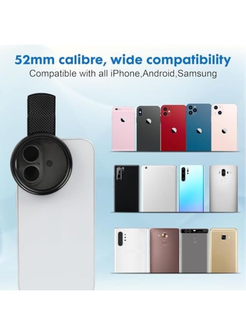 SYOSI CPL Phone Camera Filter with Clip, Ultra Slim Multi-Coated Filtro Polarizador para Celular,Cramp-on Polarizer Lens for iPhone,Android Smartphones (52mm,Black) - Image 5