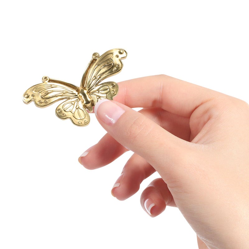 Antique Brass Butterfly Cabinet Knobs Vintage Drawer Handles for Bedroom Kitchen Furniture - Image 5