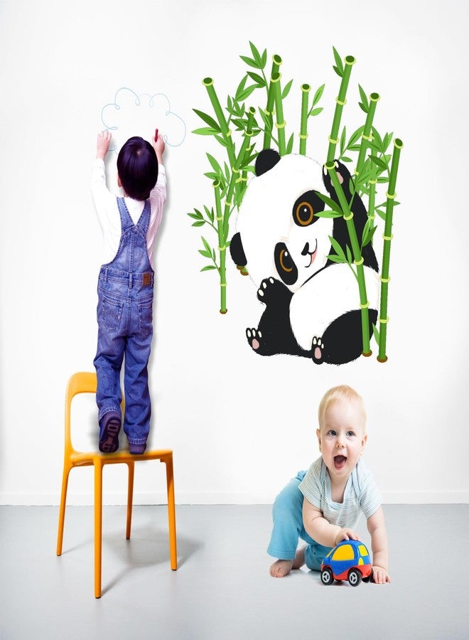 Sticker Yard Panda Bamboo PVC Vinyl Wall Sticker for Home Decor/Decoration - Living Room, Bedroom, Kids Room (Multicolor, Size: 53X58 CM) - Image 1