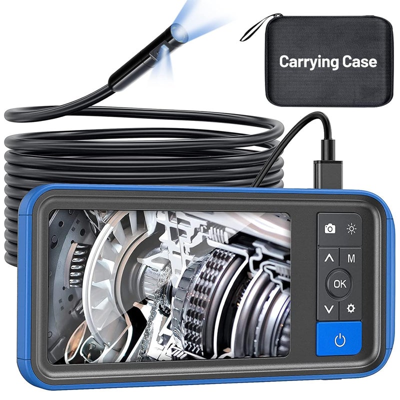 Teslong Dual Lens Endoscope Camera with Light, 4.5" HD Snake Borescope Inspection Camera, Automotive Scope Cam with Flexible Cable, Home Waterproof Fiber Optic for Sewer Drain Pipe (16.5FT) - Image 1
