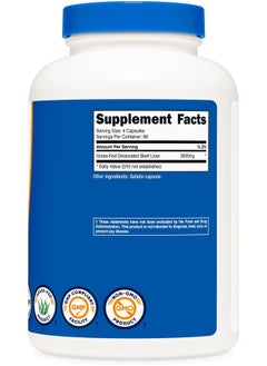 Nutricost Grass Fed Desiccated Beef Liver Capsules 240 Capsules, 3000mg (750mg Per Cap) - No Hormones, Non-GMO, Gluten Free, Pasture-Raised, Free Range Beef  - Image 5