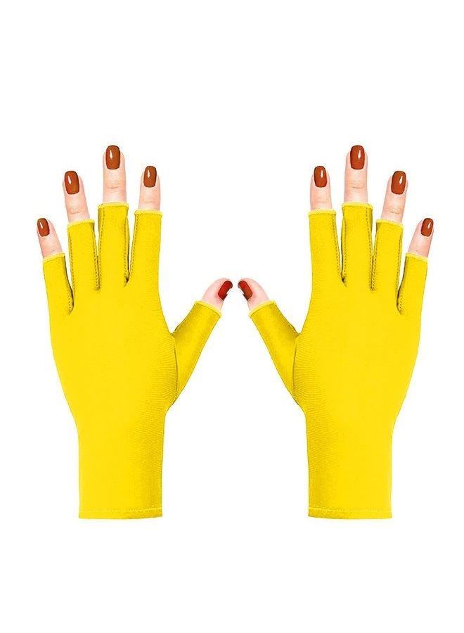 Pimoys Anti UV Gloves for Nail Lamp Light Manicure Gloves UV Protection Gloves Fingerless UV Light Gloves for Gel Nail Lamp Hand UV Protection Gloves - Image 1