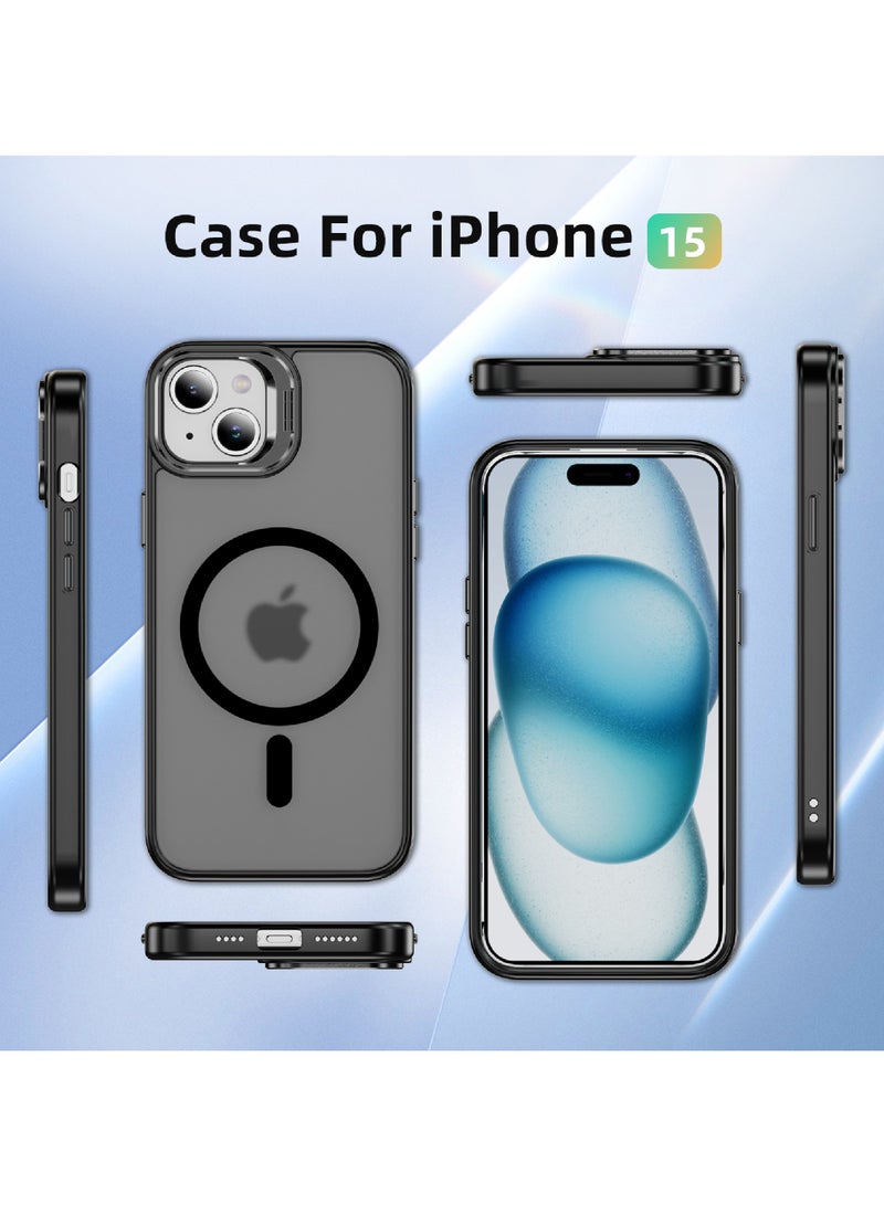 Rock Pow For iPhone 15 Case Compatible with MagSafe Military-Grade Protective Case Built-In Stash Stand Phone Case Scratch-Resistant Back Cover Classic Series  - Image 2