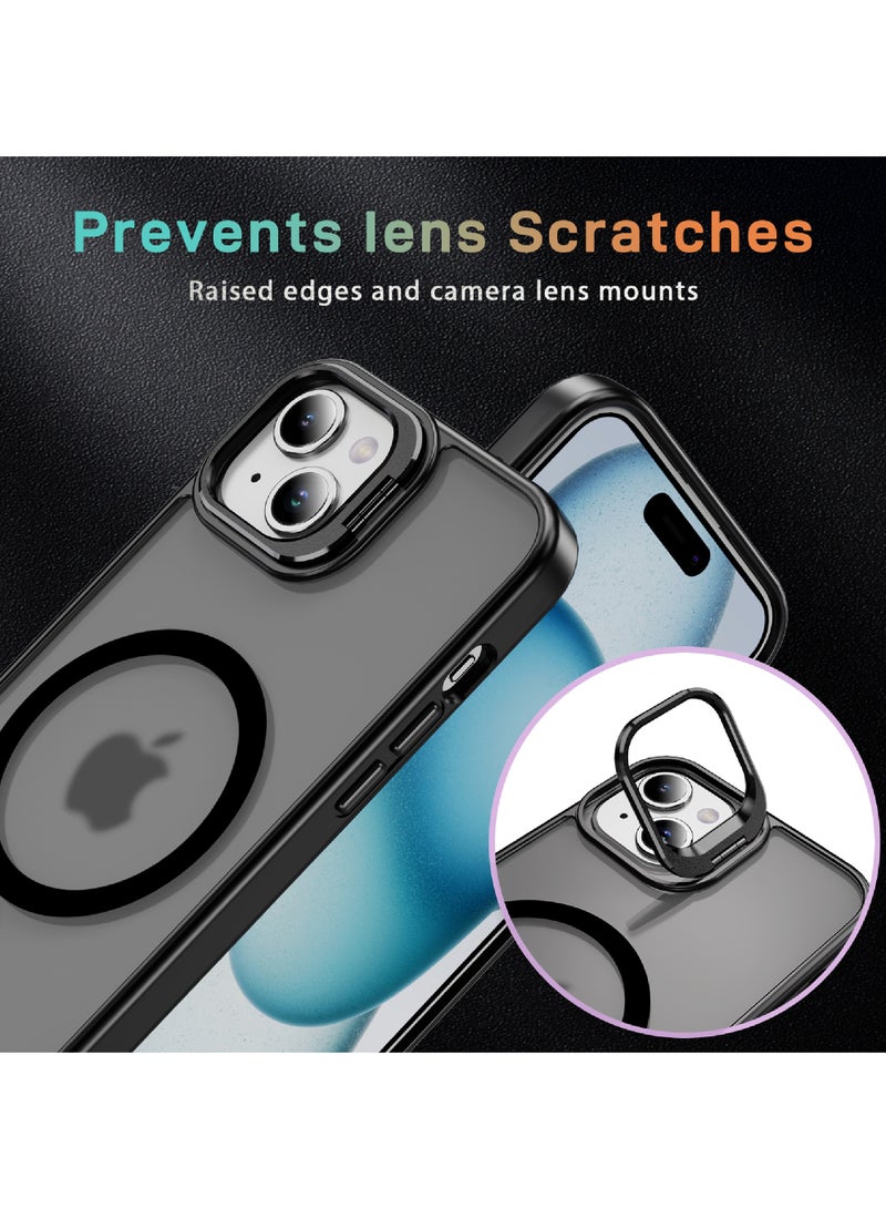 Rock Pow For iPhone 15 Case Compatible with MagSafe Military-Grade Protective Case Built-In Stash Stand Phone Case Scratch-Resistant Back Cover Classic Series  - Image 4