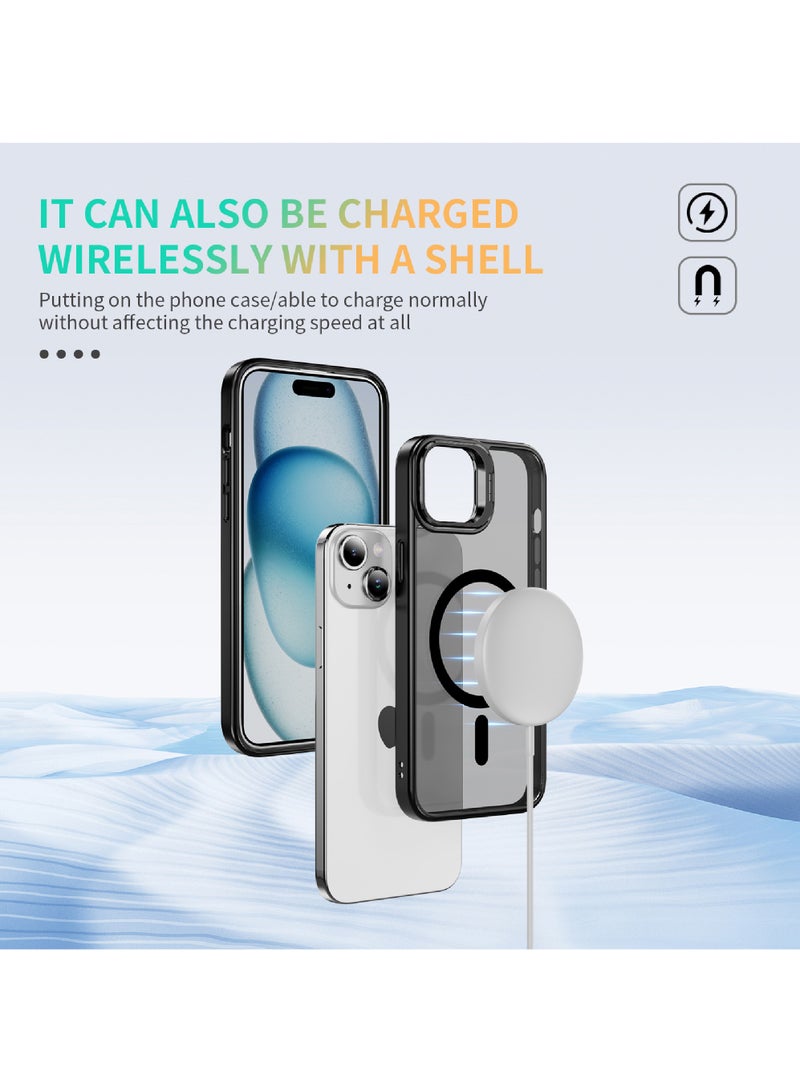 Rock Pow For iPhone 15 Case Compatible with MagSafe Military-Grade Protective Case Built-In Stash Stand Phone Case Scratch-Resistant Back Cover Classic Series  - Image 3