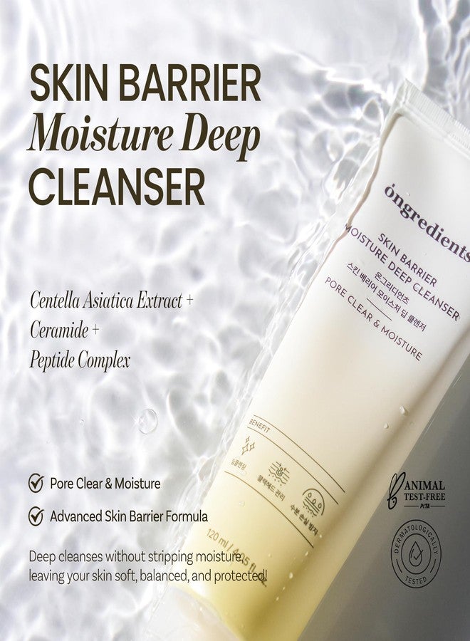 ONGREDIENTS Skin Barrier Moisture Deep Cleanser | Daily Face Wash for All Types | Centella, Peptide, AHA, LHA, Hydrating, Soothing, Pore Tightening | Vegan, Korean Skin Care 4.06 fl Oz - Image 2